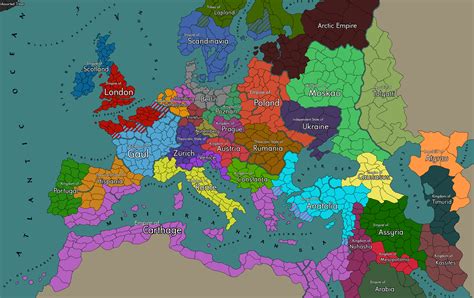 Alternate History Europe X OC Map Alternate History Fantasy Map
