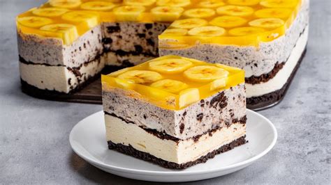 Der beste Kuchen der Welt mit Bananen und Keksen Leichte Zubereitung