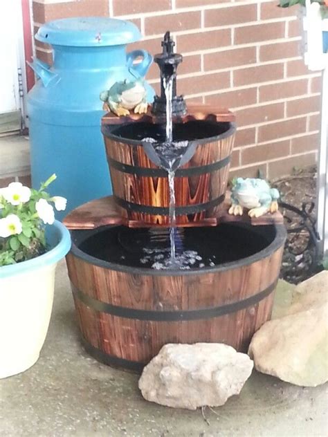 Pin by Kim Campbell on Whiskey barrel fountains | Whiskey barrel