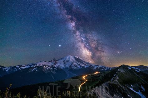 Mount Rainier Milky Way Night Sky Photography National Park Etsy Uk