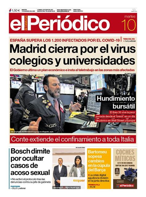 Prensa Hoy Portadas De Los Periódicos Del 10 De Marzo Del 2020
