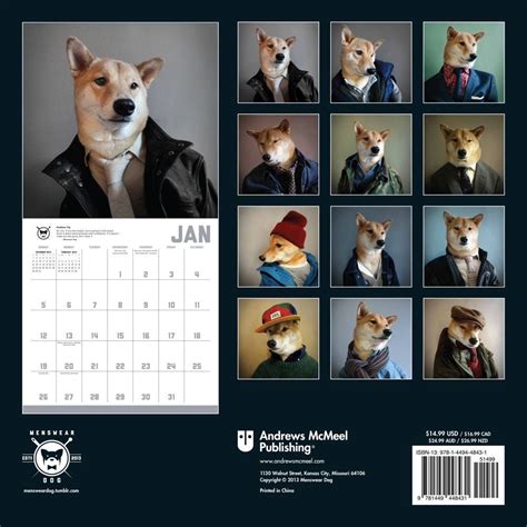 Menswear Dog 2014 Wall Calendar David Fung Yena Kim 9781449448431
