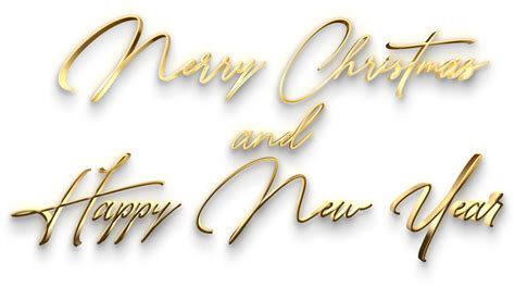 Golden Luxury Merry Christmas Happy New Year Text 11653313 Png