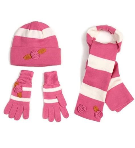 Pink Girls Hat Scarf And Glove Set Uk Beauty