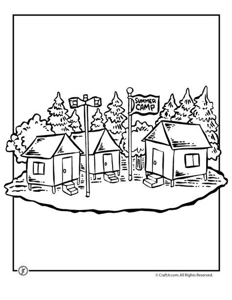 Summer Camp Coloring Pages Clip Art Library