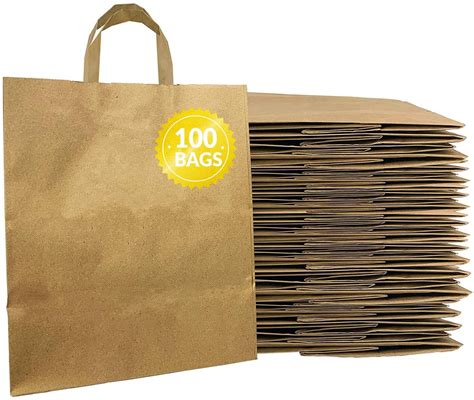 Reli Kraft Paper Bags Whandles 100 Pcs Large 10x675x12 Large