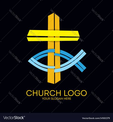 Cross And Jesus Fish Royalty Free Vector Image