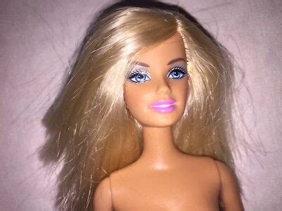 Nude Barbie Doll Mattel Sleek Blonde Straight Hair Blue Eyes Ooak Or