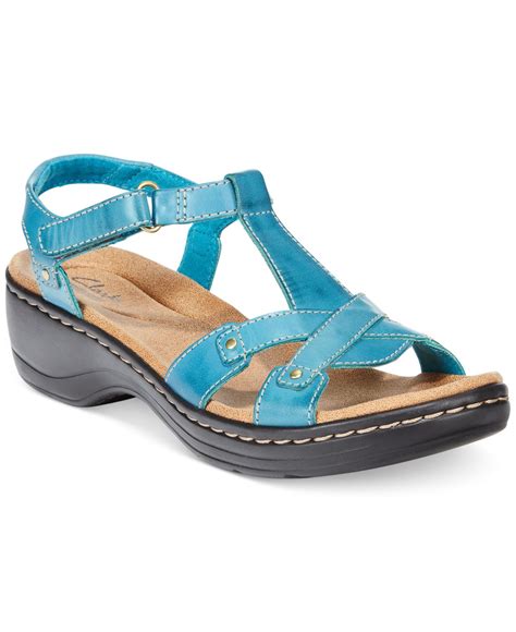Clarks Collection Womens Hayla Flute Flat Sandals In Blue Lyst