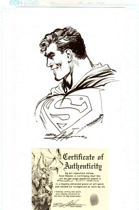 Neal Adams Superman Sketch In Timothy Stodards Neal Adams Comic Art