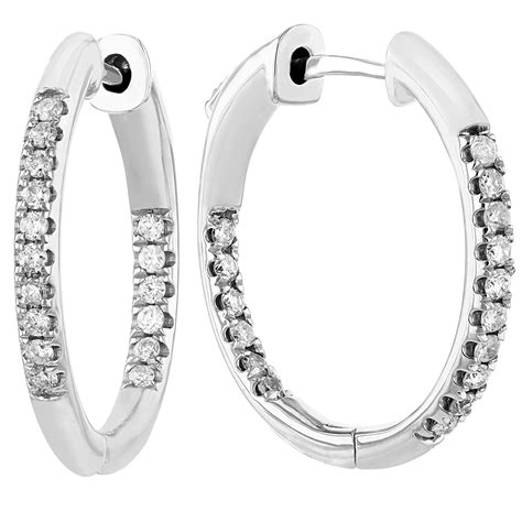 Diamond Inside Out Hoop Earrings In White Gold Cttw Borsheims