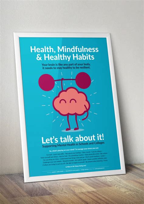 Mindfulness And Healthy Habits Poster Supporting Mental Health In The Uk