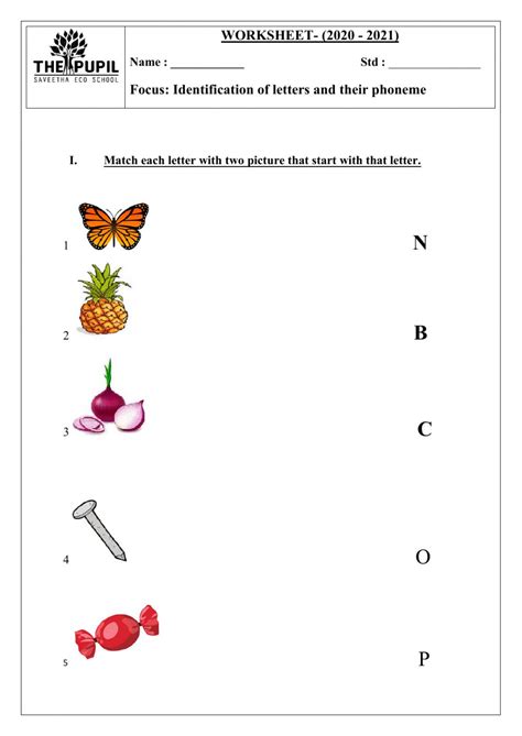 english worksheet exercise for ukg