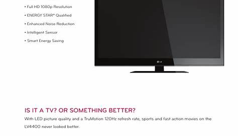 LG 55LV4400 User Manual Specification TV Spec Sheet