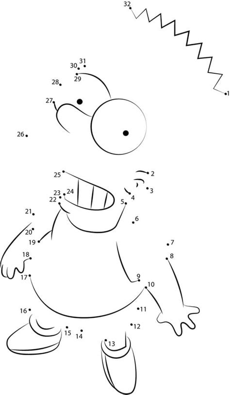 Connect The Dots The Simpsons Printable For Kids And Adults Free