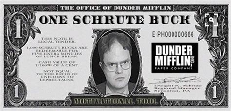 Give me a break 1988. Schrute Buck | Office birthday party, Office themed party ...