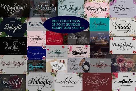 Best Collection 28 Font Bundles Script Bundle · Creative Fabrica