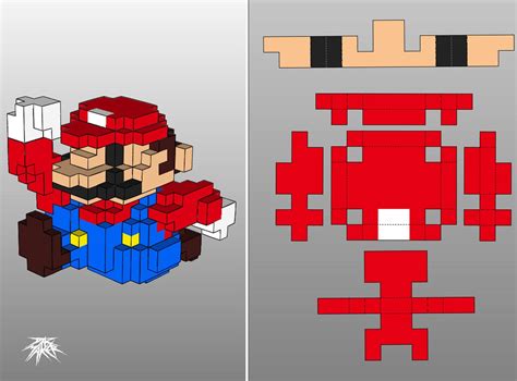 Mario 8 Bit 3d Pixel Paper Art 15 Steps With Pictures Instructables