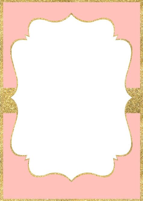 This birthday invitation template has a blue ray pattern on a gold background. Invitation Templates Pink | Pink and gold invitations ...