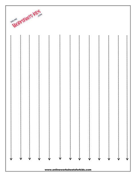 Vertical Line Tracing Coloring Page Twisty Noodle Vertical Line