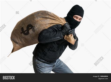 Thief Robbed Bank Carrying Full Bag Image And Photo Bigstock