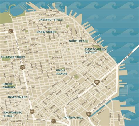 Union Square San Francisco Map Map Of Downtown San Francisco Union