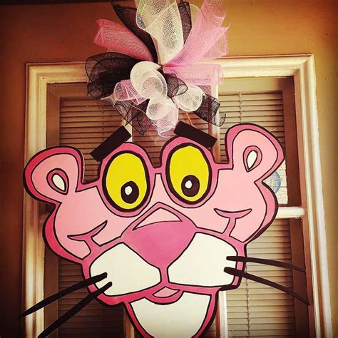 Pink Panther Door Hanger Pink Panthers Halloween Wreath Pink