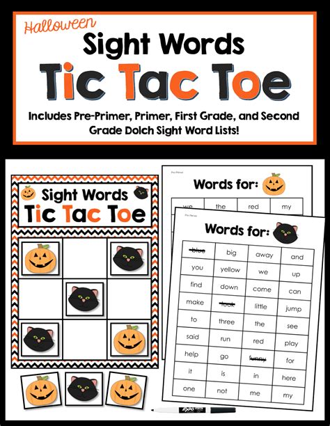 Halloween Halloween Sight Words Freebie And Games For Sight Words Cvc