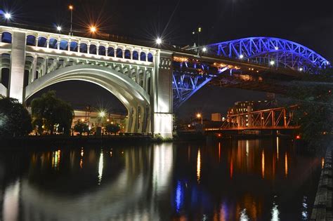 Cleveland Bridges Alight Photograph By Frozen In Time Fine Art