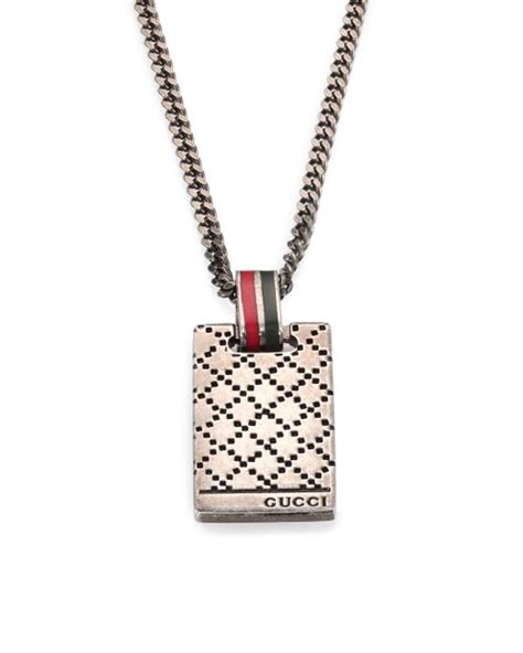 Gucci Dtissima Silver Pendant Necklace In Silver For Men Sterling