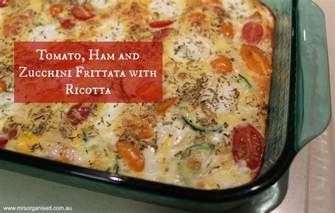 Tomato Ham And Zucchini Frittata With Ricotta