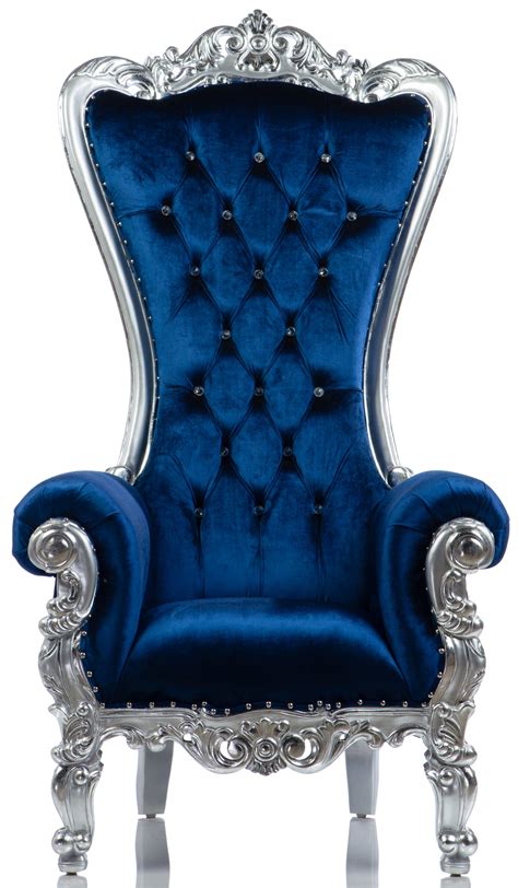 Royal Shellback Throne Bluesilver Velvet Handcrafted Thrones