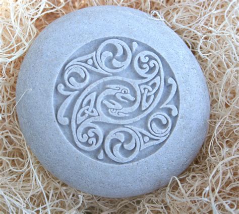 Celtic Design Home Decor Stone Paperweight Hand Carved Stone Art