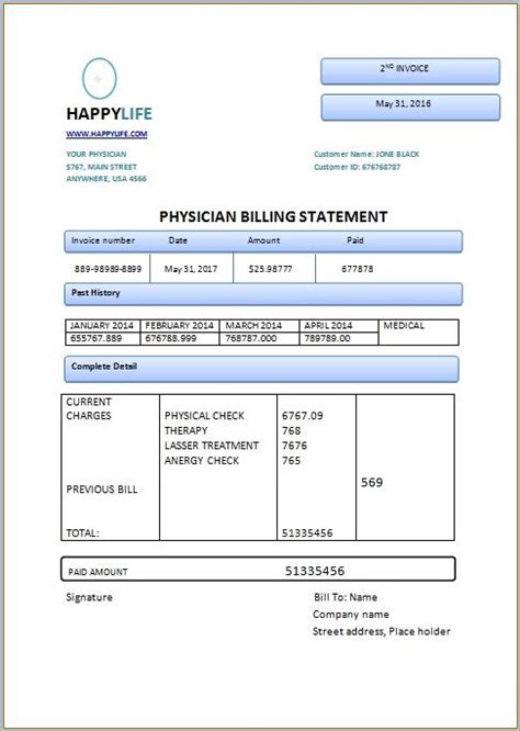 Doctors Invoice Template Best Business Professional Template