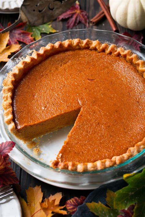 Pumpkin Pie With Blind Baked Crust In A Glass Baking Dish Perfect