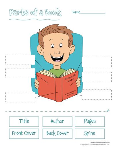 Free Printable Parts Of A Book Worksheet For Kids