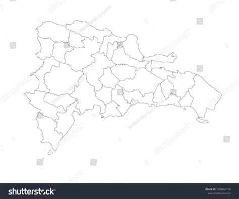 Dominican Republic Outline Map Detailed Isolated Stock Vector Royalty