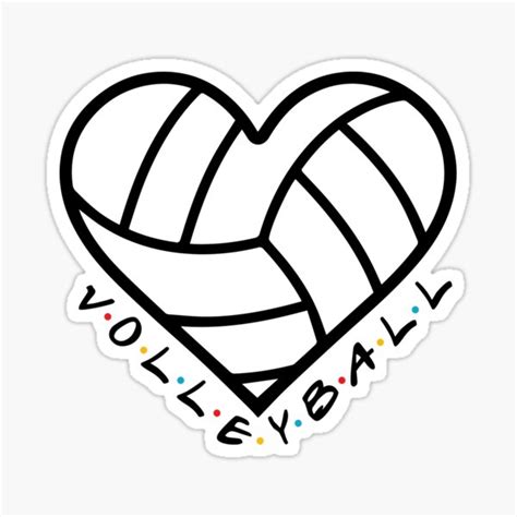 Volleyball Heart Sticker For Sale By Katelyngonos Redbubble