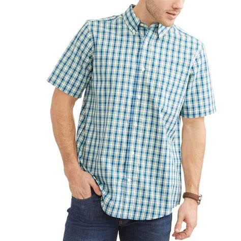 George Big And Tall Mens Short Sleeve Plaid Woven Shirt Walmart