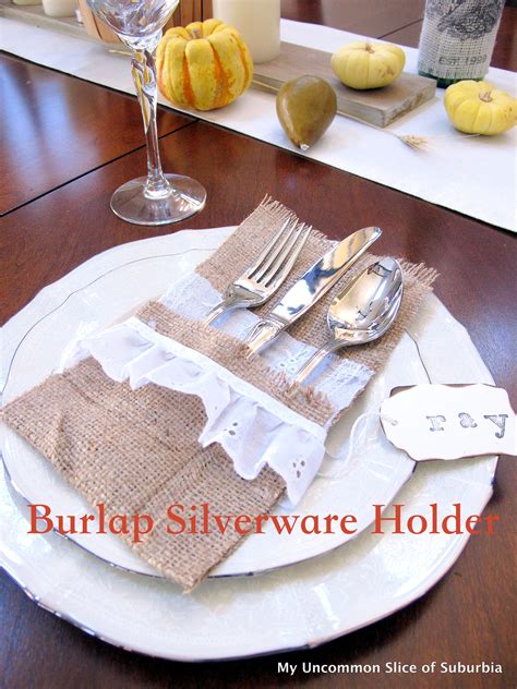 Diy Burlap Table Setting Holder