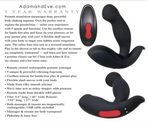 Adams Prostate Massager With Remote Control Black Cnveld Ae