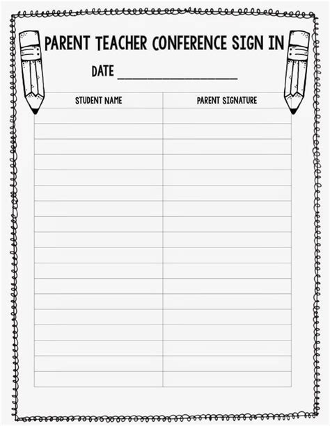 Printable Parent Teacher Conference Forms