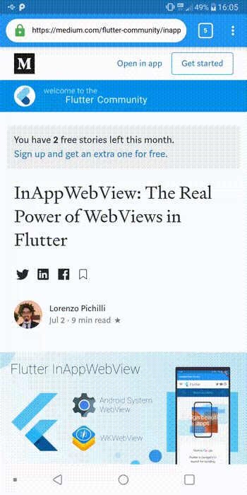 Btw webview_flutter package maintained by the official flutter team. Creating a Browser using WebViews in Flutter | Flutter ...
