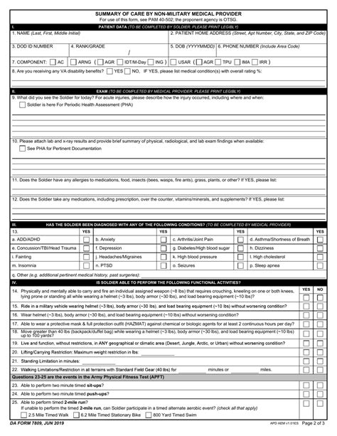 Da Form 7809 Fill Out Sign Online And Download Fillable Pdf