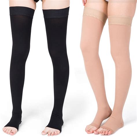 Thigh High Compression Stockings 20 30 Mmhg Medical Surgical Socks Varicose Vein Ebay