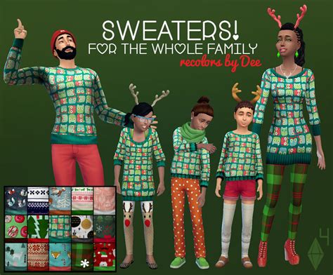 Sims 4 Ccs The Best Christmas Sweaters For All By Deeetron