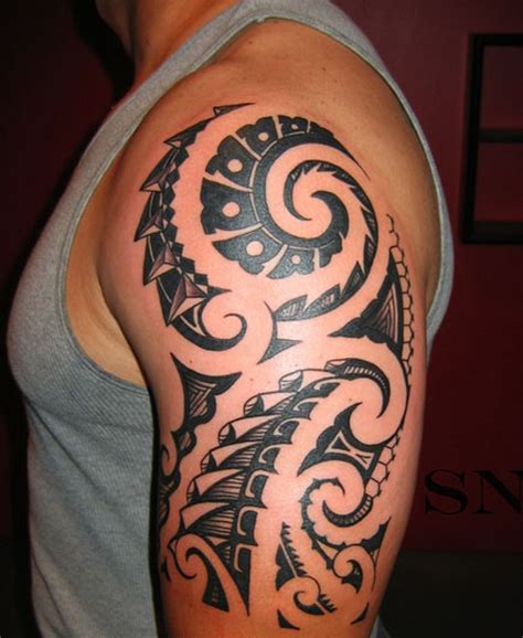 Traditional Tribal Shoulder Tattoos