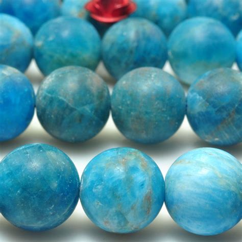 Yesbeads Natural Blue Apatite Matte Loose Round Beads Wholesale
