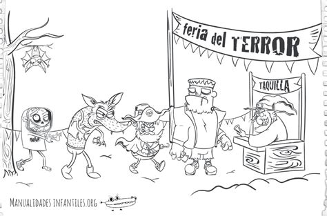 ¡aprende riendo y jugando con tus dibujos animados preferidos. Dibujo de la feria del Terror -Manualidades Infantiles