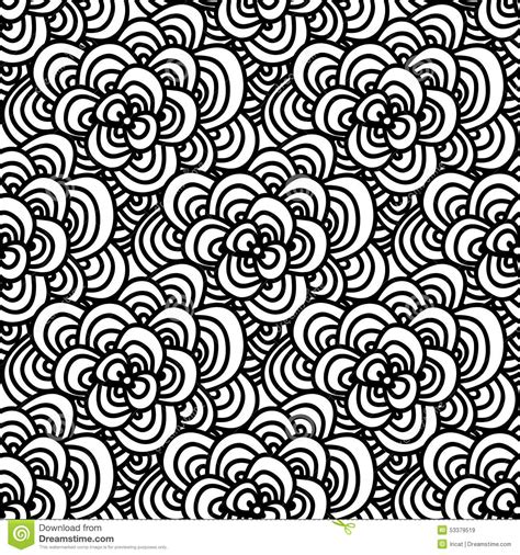 How to make a 3d honeycomb honeycomb mandala? Seamless Doodle. Simple Floral Pattern In Black And White ...